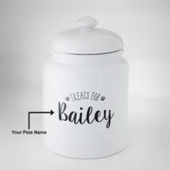 Frisco Ceramic "Treats For" Personalized Treat Jar, 13 Cup, 104oz -WoofyPlay Store 301185 PT5. AC SS1800 V1630738303