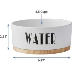 Frisco Ceramic Water Dog & Cat Bowl With Wood Base & Frisco Ceramic Food Dog & Cat Bowl With Wood Base -WoofyPlay Store 302424 PT2. AC SS1800 V1623079647