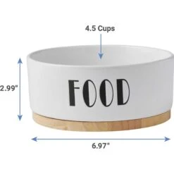 Frisco Ceramic Water Dog & Cat Bowl With Wood Base & Frisco Ceramic Food Dog & Cat Bowl With Wood Base -WoofyPlay Store 302424 PT6. AC SS1800 V1623067055