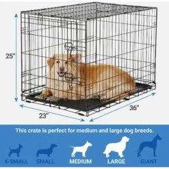 Frisco Fold & Carry Single Door Collapsible Wire Dog Crate & Frisco Premium Extra Large Printed Dog Training & Potty Pads -WoofyPlay Store 303438 PT2. AC SS1800 V1623073652