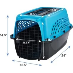 Frisco Two Door Top Load Plastic Dog & Cat Kennel & Frisco Fold & Carry Single Door Collapsible Wire Dog Crate, Pink -WoofyPlay Store 303656 PT2. AC SS1800 V1623079947