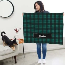 Frisco Personalized Plaid Soft Fleece Cat & Dog Blanket, 30" X 40" -WoofyPlay Store 303999 PT5. AC SS1800 V1637610115