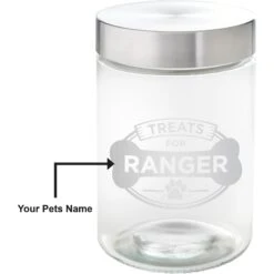 Frisco "Doggie Treats" Glass Personalized Treat Jar With Lid, 5 Cup, 40oz -WoofyPlay Store 309520 PT2. AC SS1800 V1645206103