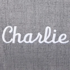 Frisco Personalized Knife Edge Bed, Dark Grey Linen, Large -WoofyPlay Store 311762 PT3. AC SS1800 V1630593996