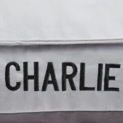 Frisco Personalized Silver Bolstered Bed With Silver Check Bolster, X-Large -WoofyPlay Store 311772 PT4. AC SS1800 V1630594012