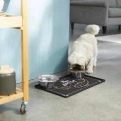 Frisco Silicone Fish Print Dog & Cat Food Mat, Black -WoofyPlay Store 311953 PT2. AC SS1800 V1642542742