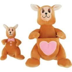 Frisco Valentine Kangaroo & Joey Plush Squeaky Dog Toy -WoofyPlay Store 312899 PT2. AC SS1800 V1641836533