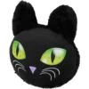Frisco Halloween Black Cat Round Plush Squeaky Dog Toy