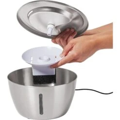 Frisco Stainless Steel Heart Dog & Cat Fountain -WoofyPlay Store 355816 PT3. AC SS1800 V1665174172