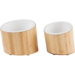 Frisco Elevated Slanted Bamboo Melamine Non-Skid Dog Bowl With Bamboo Stand -WoofyPlay Store 363387 PT5. AC SS1800 V1657657267