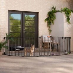 Frisco Outdoor Galvanized Steel 8-Panel Configurable Gate And Playpen With Oxford Roof -WoofyPlay Store 507086 PT4. AC SS1800 V1668631346