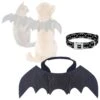Frisco Bat Wings Dog & Cat Costume & Buckle-Down Batman Shield Polyester Dog Collar