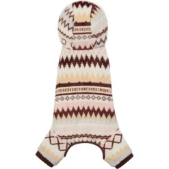 Frisco Fairisle Cozy Plush Fleece Dog & Cat PJs, Cream -WoofyPlay Store 719006 PT4. AC SS1800 V1692720278