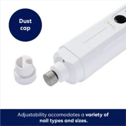 Rechargeable Cordless Cat & Dog 3-Speed Nail Grinder, White -WoofyPlay Store 729774 PT2. AC SS1800 V1687894786