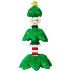 Frisco Holiday Elf In A Tree Bungee Plush Squeaky Dog Toy