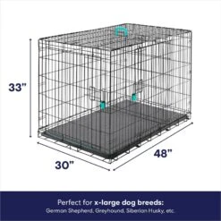 Frisco Heavy Duty Enhanced Lock Double Door Fold & Carry Wire Dog Crate & Mat Kit & MidWest Quiet Time Fleece Dog Crate Mat -WoofyPlay Store 947398 PT2. AC SS1800 V1693602742