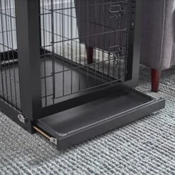 Frisco Double Door Furniture Style Dog Crate, Black & Frisco Swirl Dog Crate Mat -WoofyPlay Store 947710 PT3. AC SS1800 V1693596973