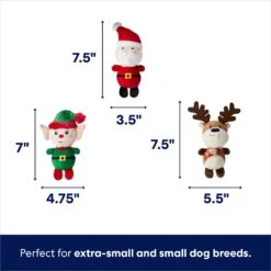 Frisco Holiday Santa's Helpers Plush Squeaky Dog Toy, 3 Count & Frisco Holiday Hot Cocoa Hide & Seek Puzzle Plush Squeaky Dog Toy -WoofyPlay Store 986230 PT2. AC SS1800 V1700690565