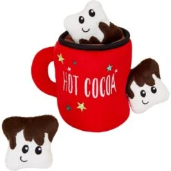 Frisco Holiday Santa's Helpers Plush Squeaky Dog Toy, 3 Count & Frisco Holiday Hot Cocoa Hide & Seek Puzzle Plush Squeaky Dog Toy -WoofyPlay Store 986230 PT5. AC SS1800 V1698258115